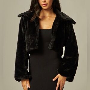 NWT Black Faux Fur Jacket